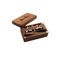 Thumbnail for Manschetten Knöpfe aus Holz inkl. Krawattenhalter personalisierbar