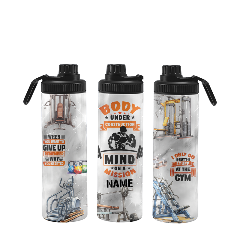 Fitnessflasche personalisiert 750 ml MIND ON MISSION