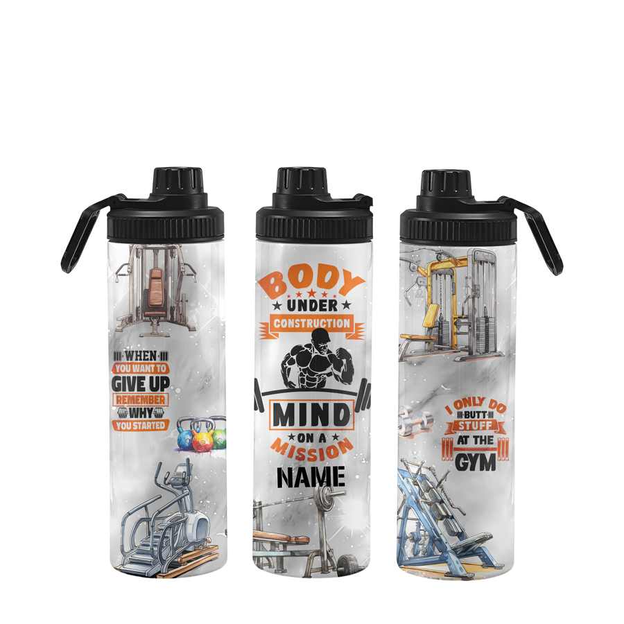 Fitnessflasche personalisiert 750 ml MIND ON MISSION