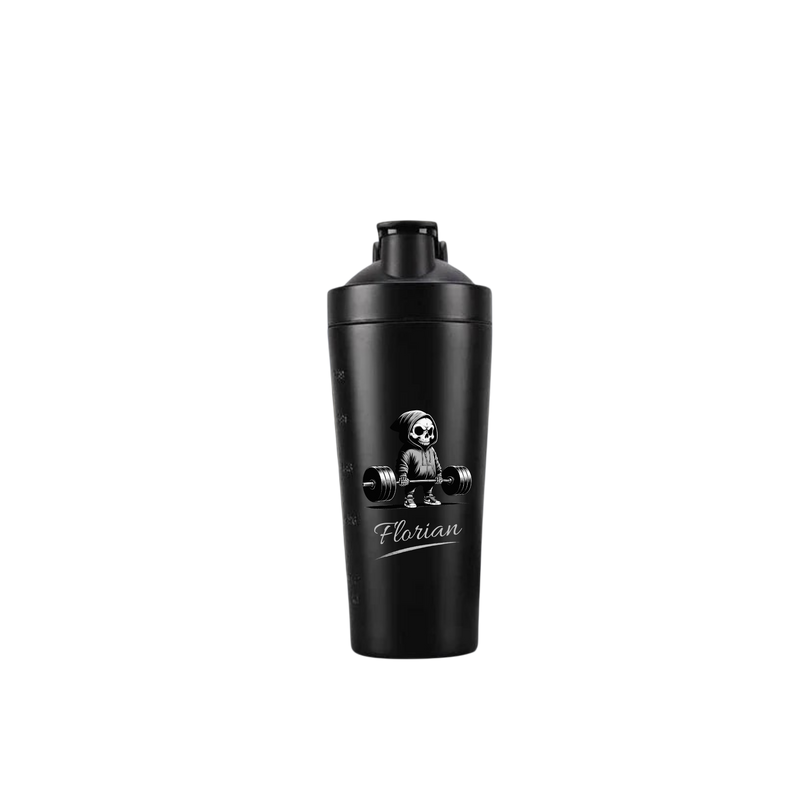 Proteinshaker Totenkopf Hantel - Personalisiert