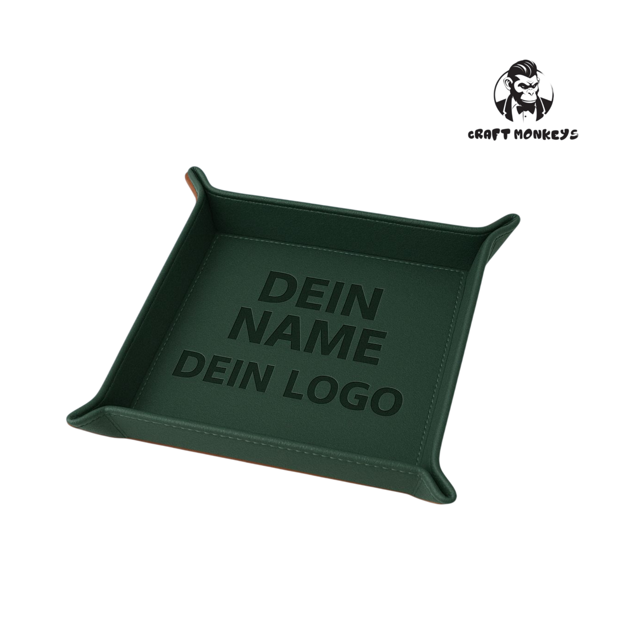 Leder Ablageschale Waldgrün mit Personalisierung