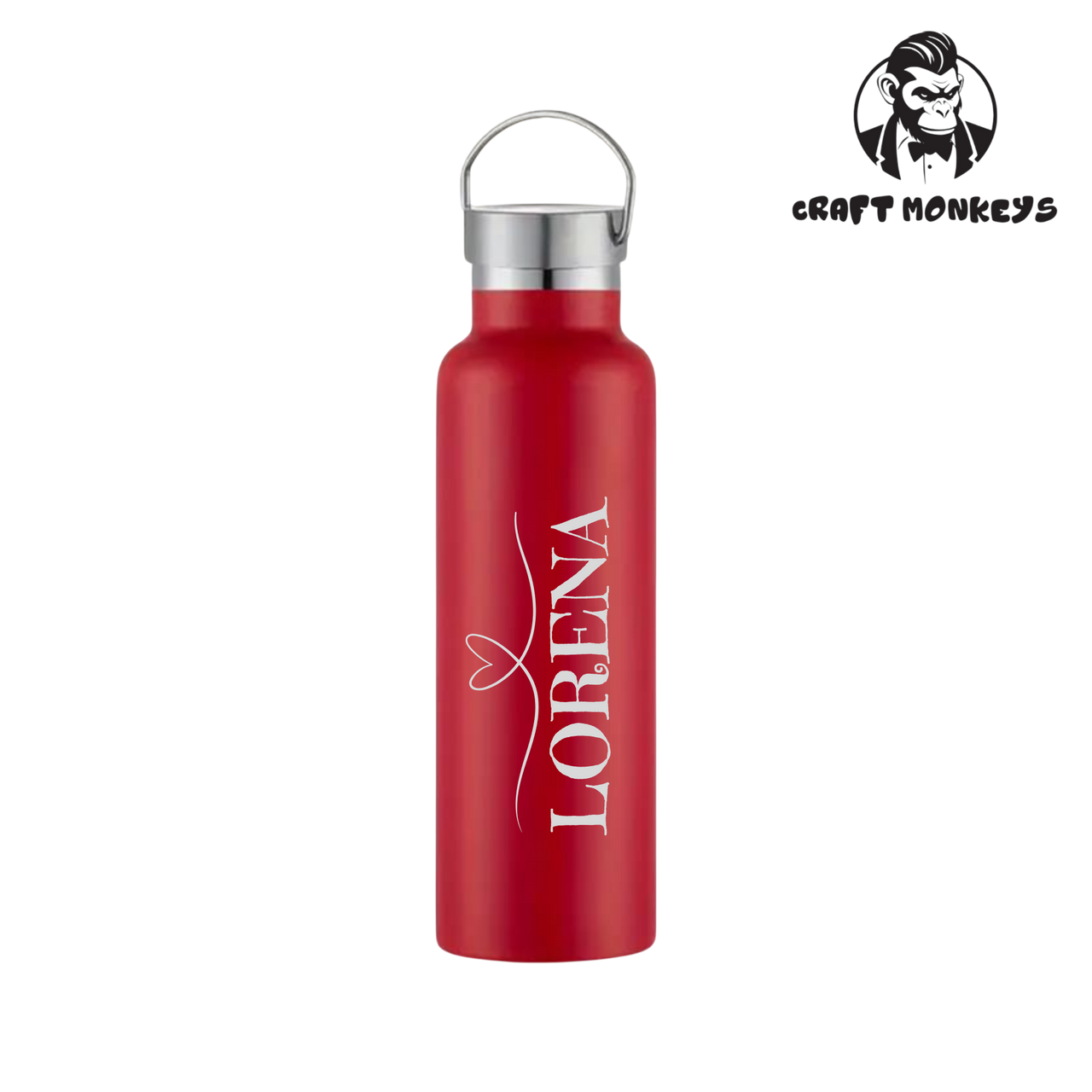 Thermoflasche Doppelwandig 600ml mit Herz und Name