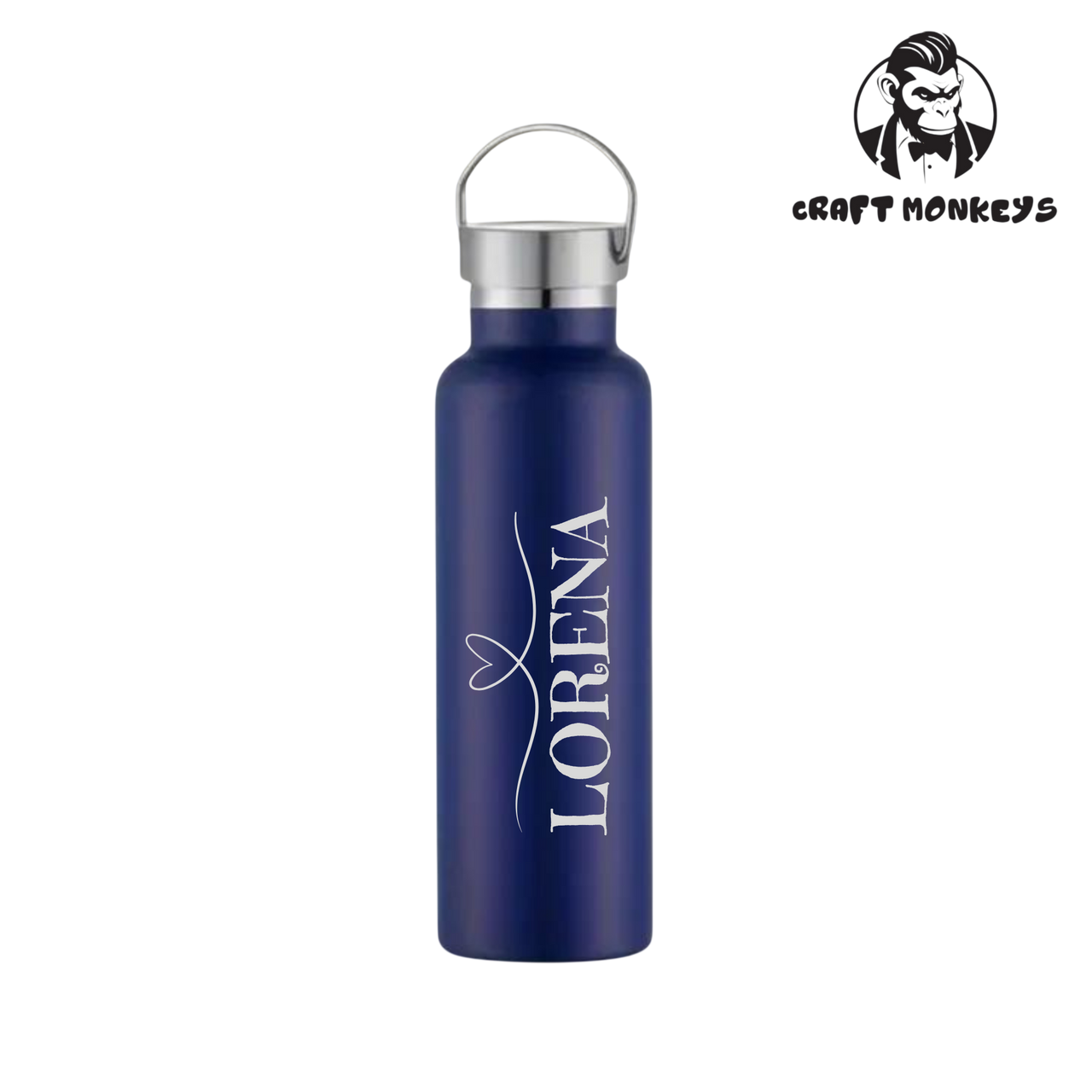 Thermoflasche Doppelwandig 600ml mit Herz und Name