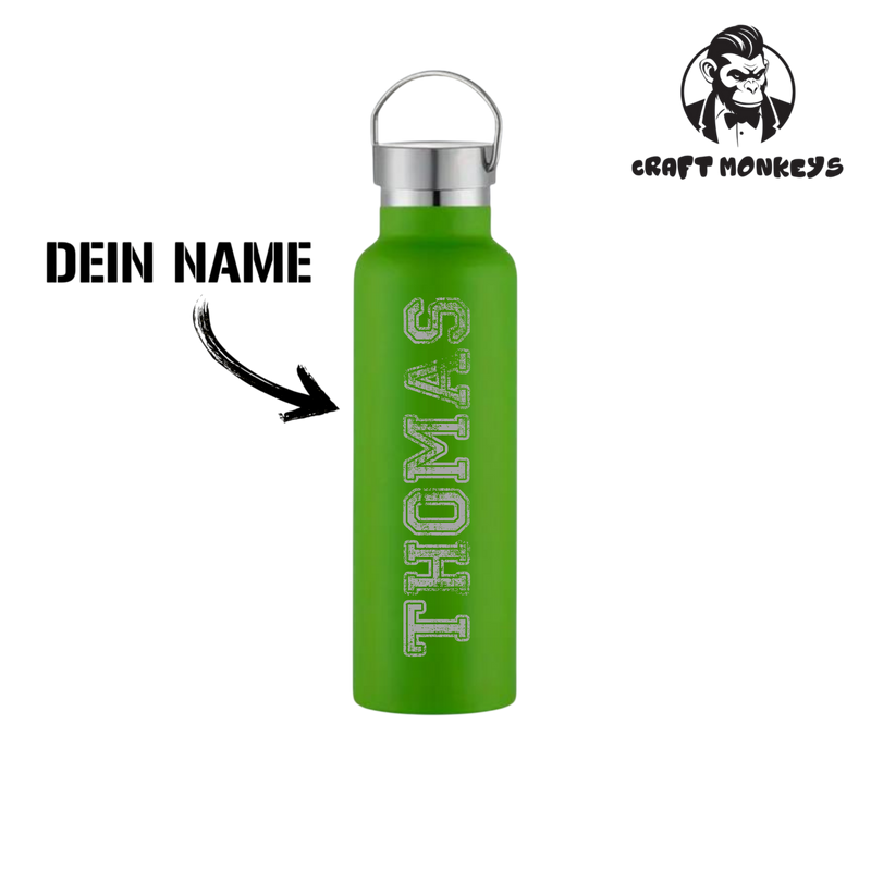 Thermoflasche Doppelwandig 600ml mit Name personalisieren