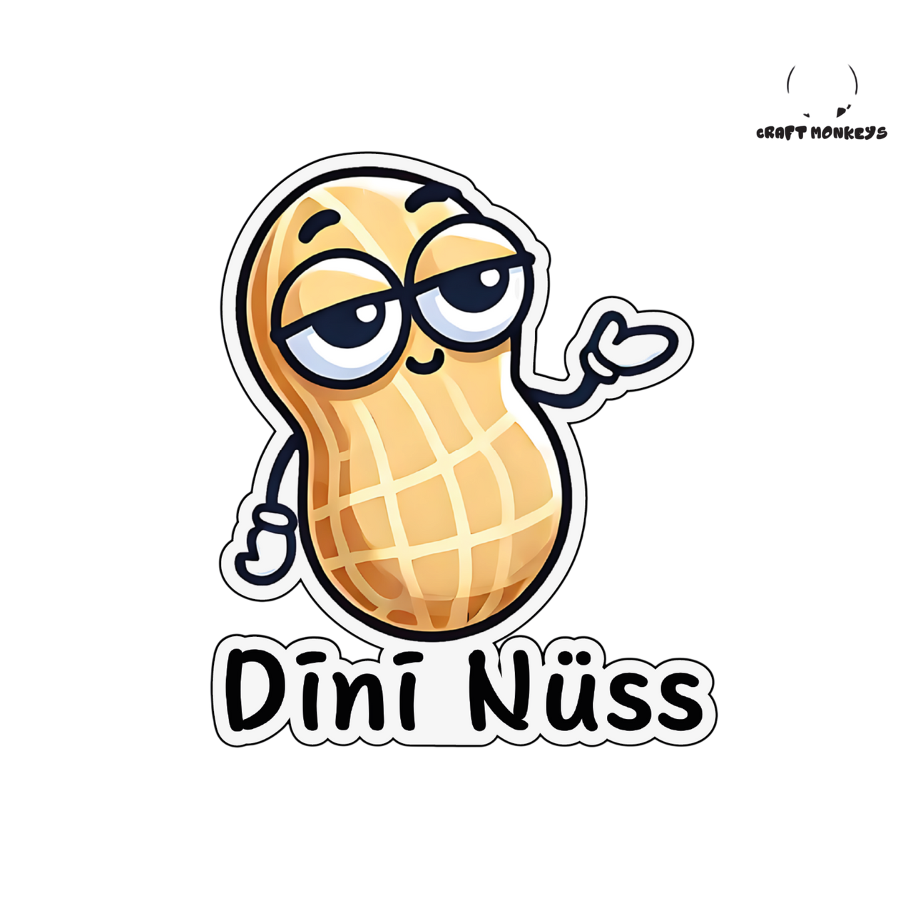 Coole Erdnuss Sticker - Wasserfest & langlebig
