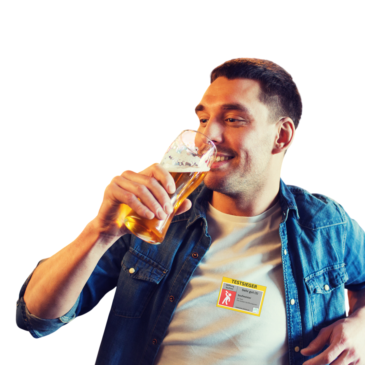 Lustige Party-Sticker „Stiftung Sauftest“ – personalisierbare Aufkleber für Männer & Frauen