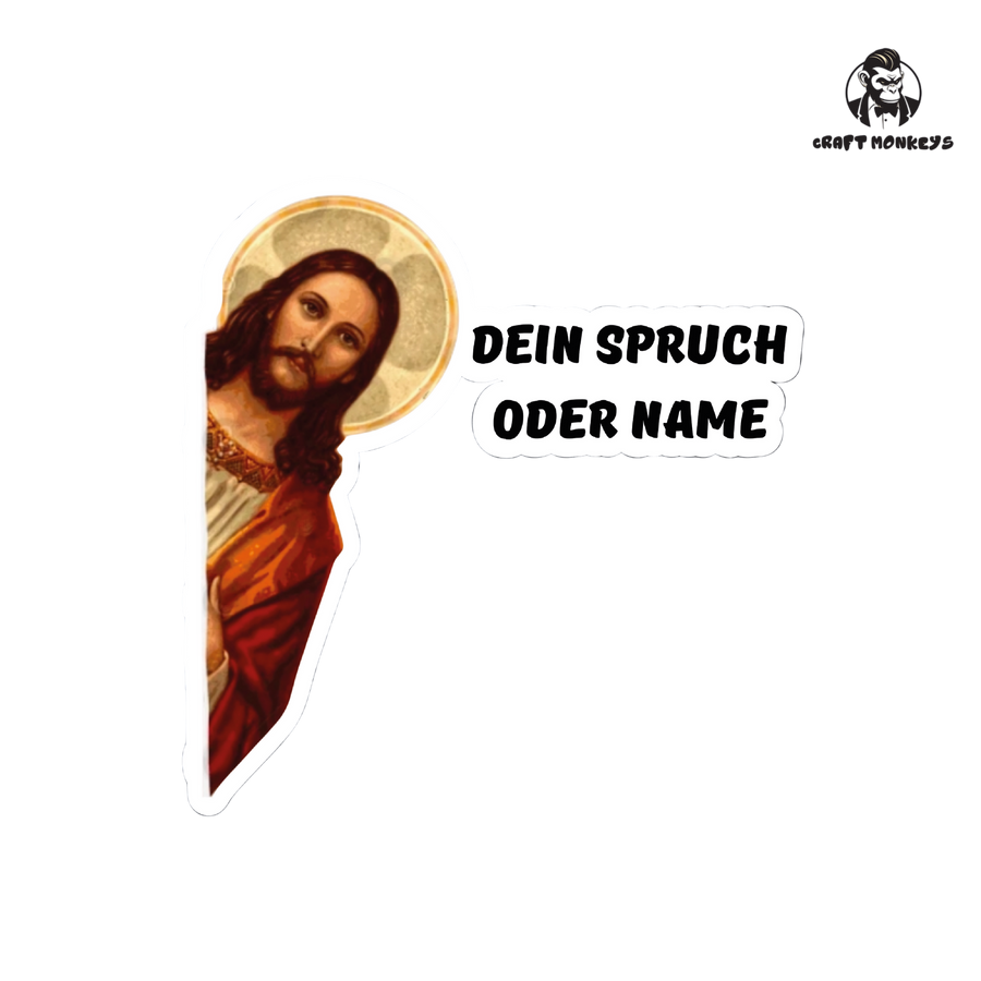 Jesus Sticker – Personalisiert Wasserfest & langlebig