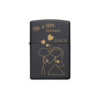 Thumbnail for Zippo Feuerzeug personalisiert mit goldener Gravur - Mr.&Mrs.