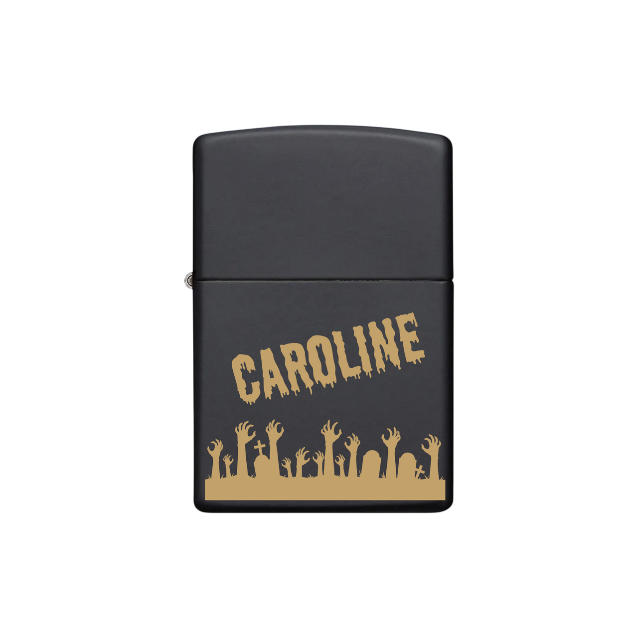 Zippo Feuerzeug personalisiert mit goldener Gravur - Zombie Name