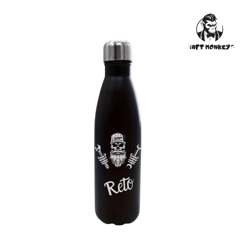 Thermoflasche Totenkopf Schrauber - Personalisierbar konisch