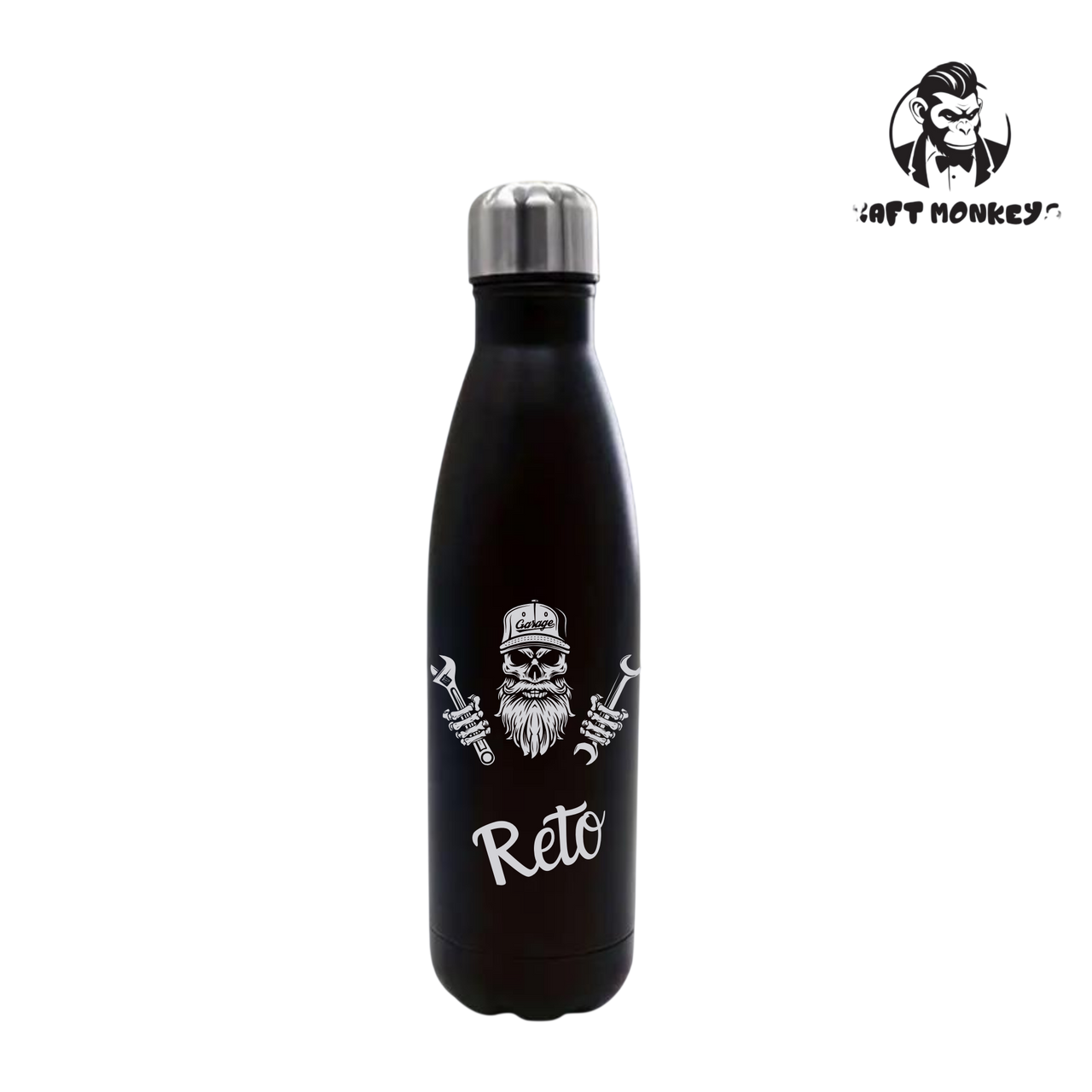 Thermoflasche Totenkopf Schrauber - Personalisierbar konisch