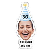 Thumbnail for Personalisierbarer Foto Geburtstagssticker – Mit Foto, Text und Alter