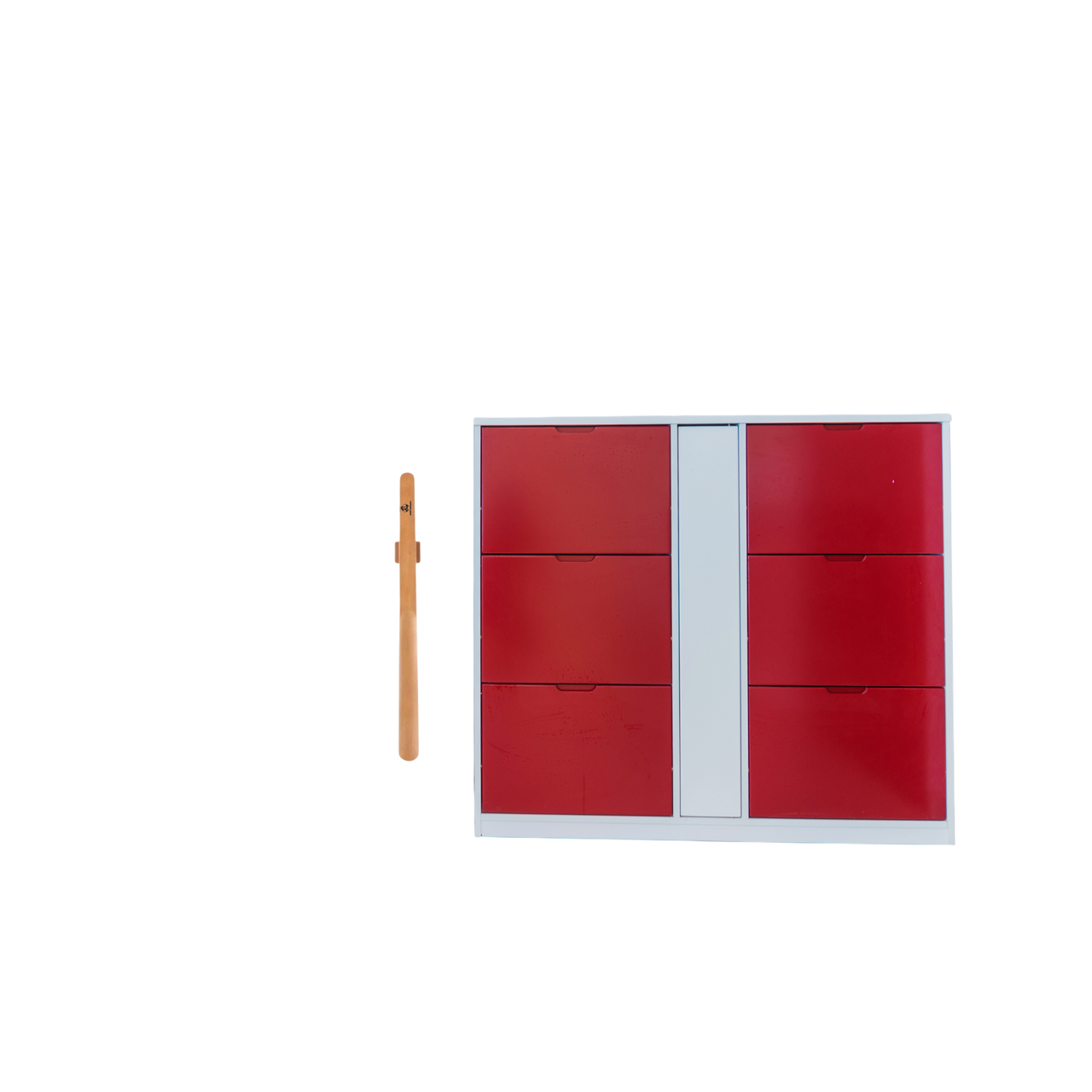 Schuhlöffel aus Buche Personalisierbarer  (55 cm) – inkl. magnetischer Wandhalterung