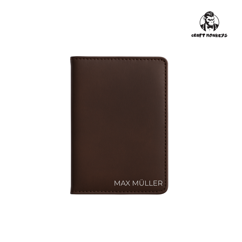 Personalisierte Passhülle mit Silber Gravur - Klassisch elegant
