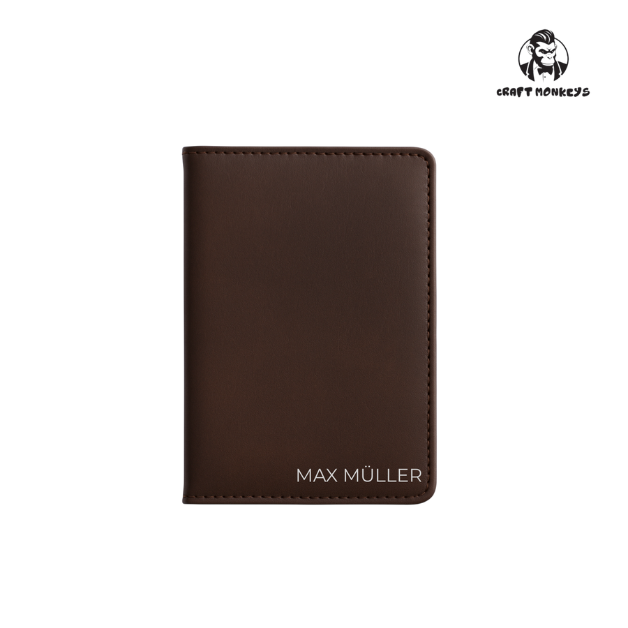 Personalisierte Passhülle mit Silber Gravur - Klassisch elegant