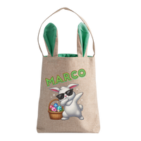 Thumbnail for Personalisierte Jutetasche mit Hasenohren - Dabbing Hase