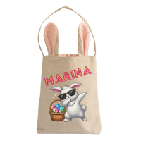Thumbnail for Personalisierte Jutetasche mit Hasenohren - Dabbing Hase