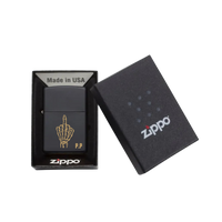 Thumbnail for Zippo Feuerzeug personalisiert mit goldener Gravur - Mittelfinger und Initialen