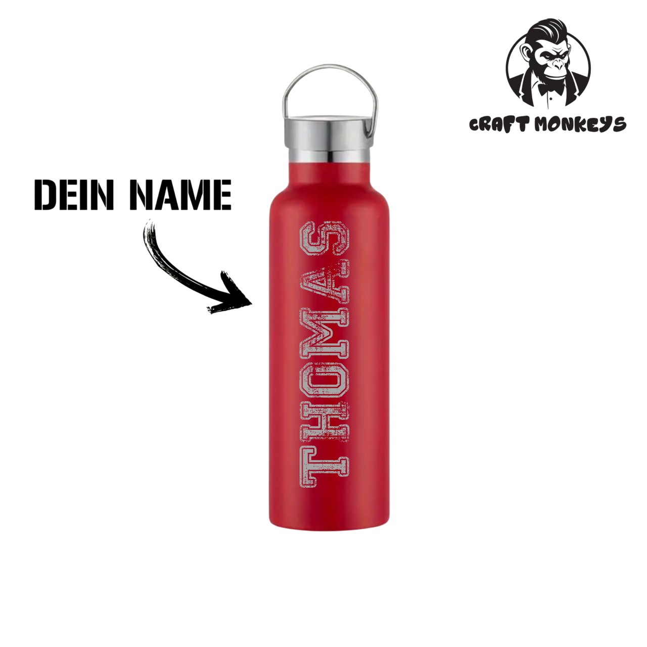 Thermoflasche Doppelwandig 600ml mit Name personalisieren
