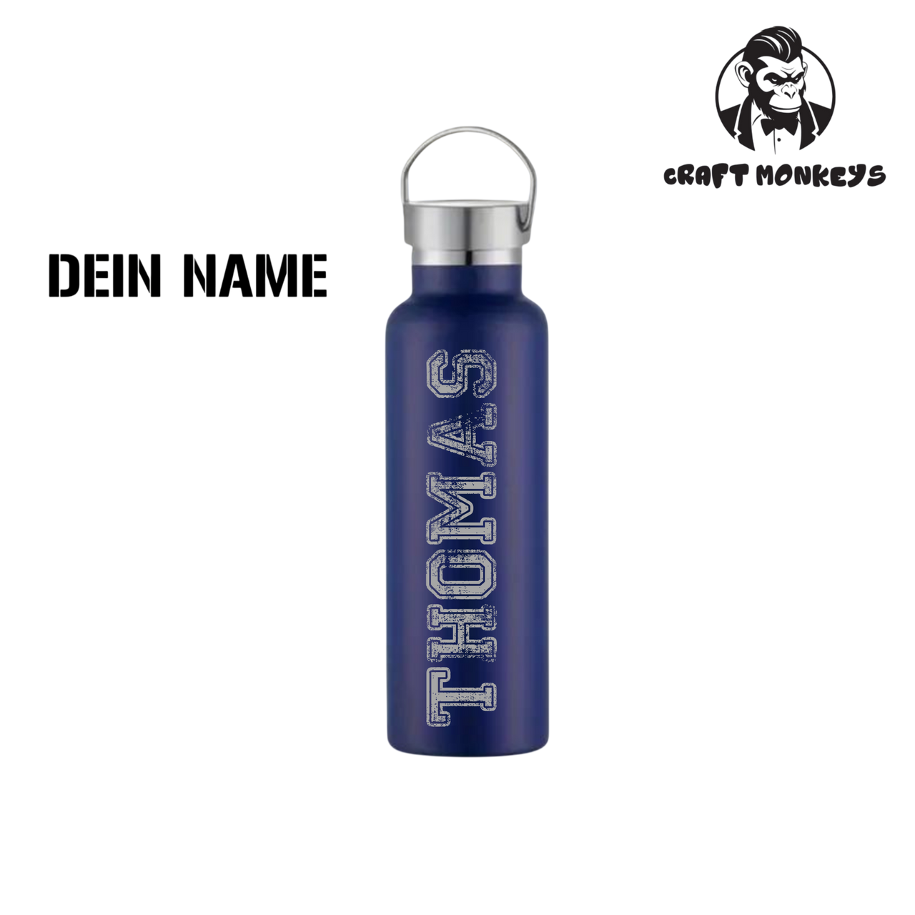 Thermoflasche Doppelwandig 600ml mit Name personalisieren