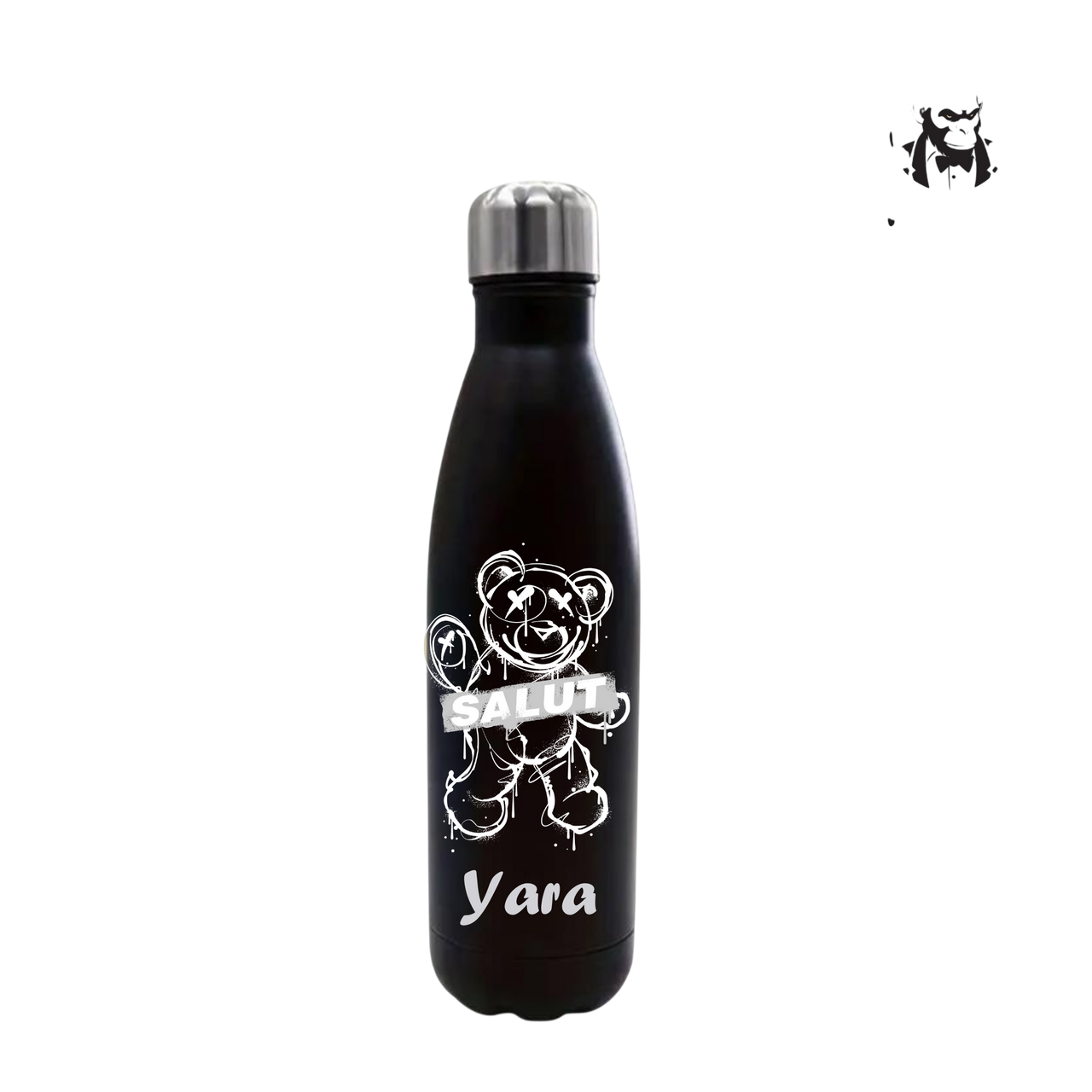 Thermoflasche Bär Salut - Personalisiert konisch