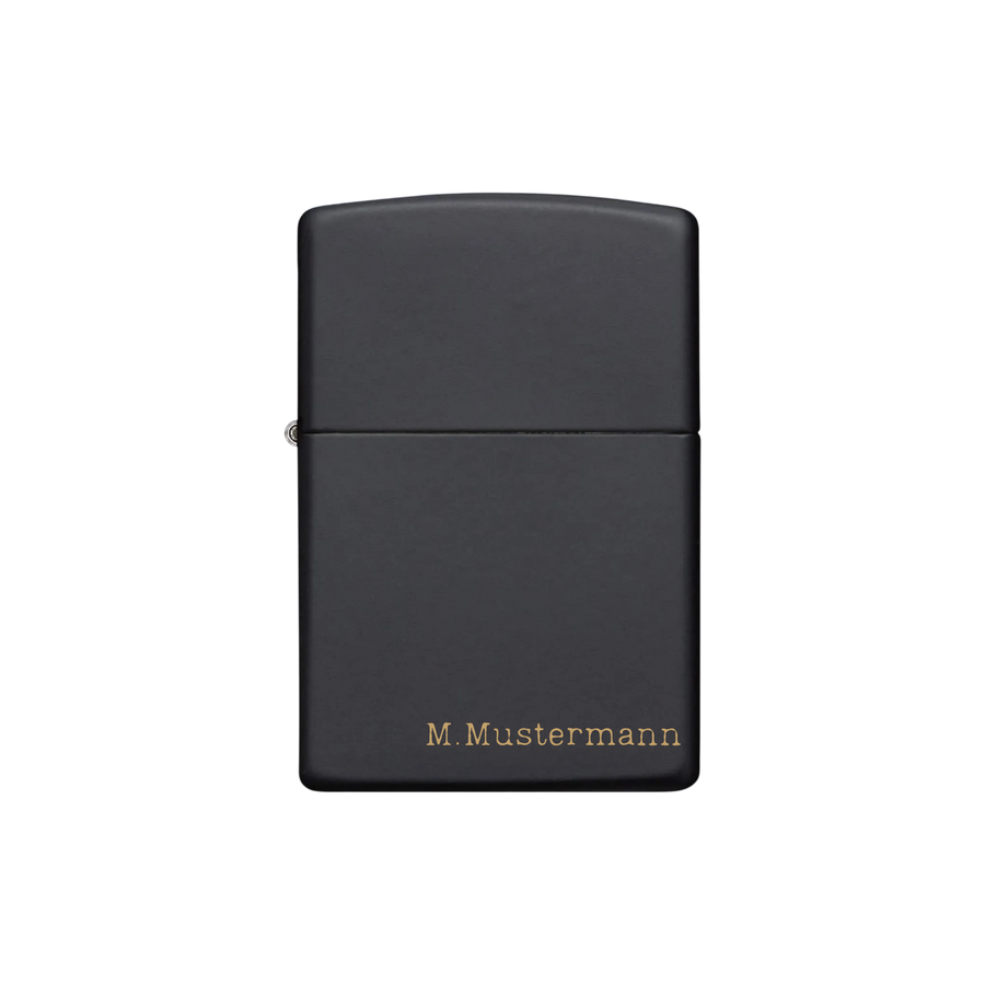 Zippo Feuerzeug personalisiert mit goldener Gravur - Namen Elegant
