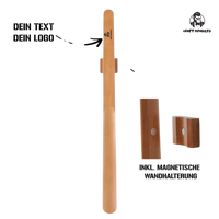 Thumbnail for Schuhlöffel aus Buche Personalisierbarer  (55 cm) – inkl. magnetischer Wandhalterung