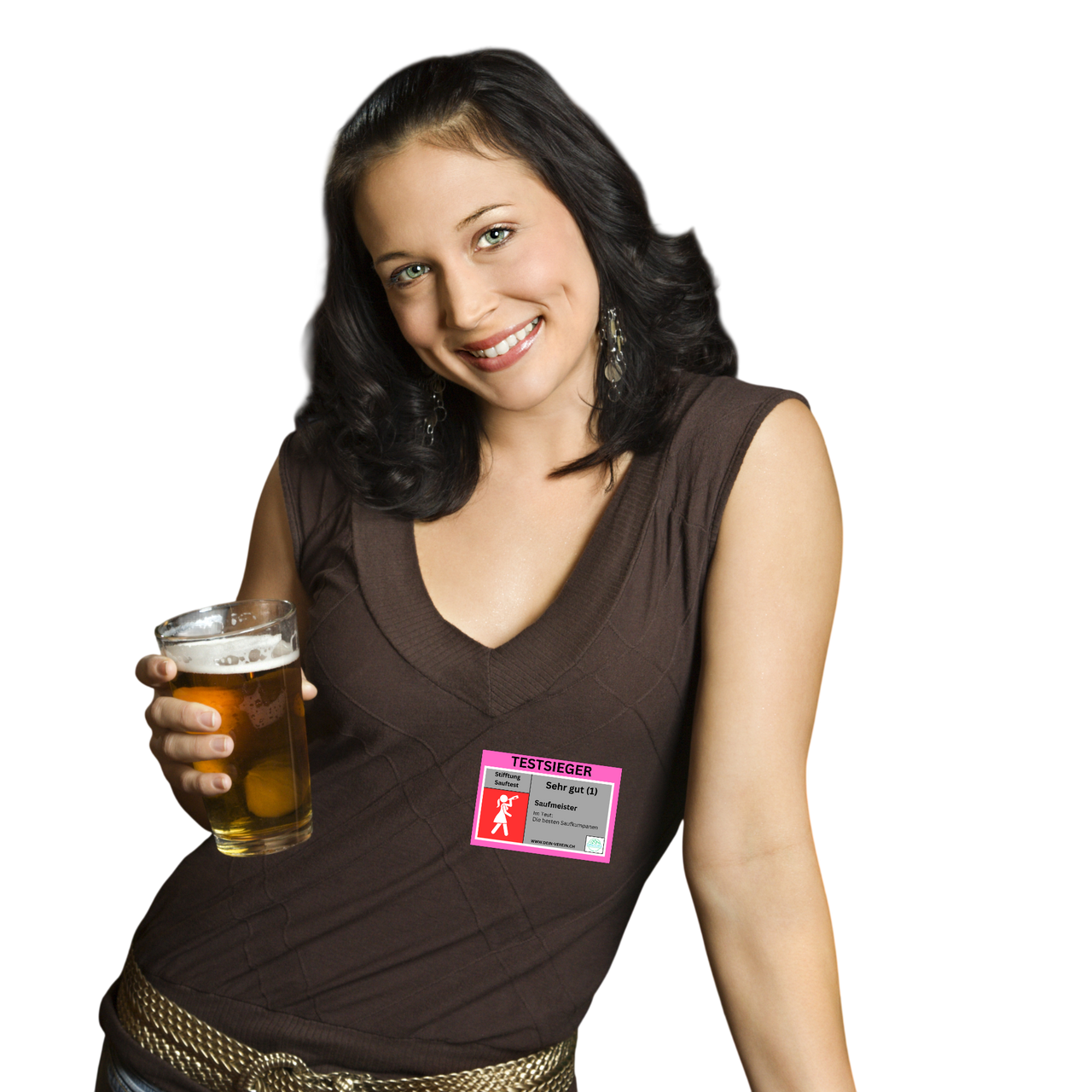 Lustige Party-Sticker „Stiftung Sauftest“ – personalisierbare Aufkleber für Männer & Frauen