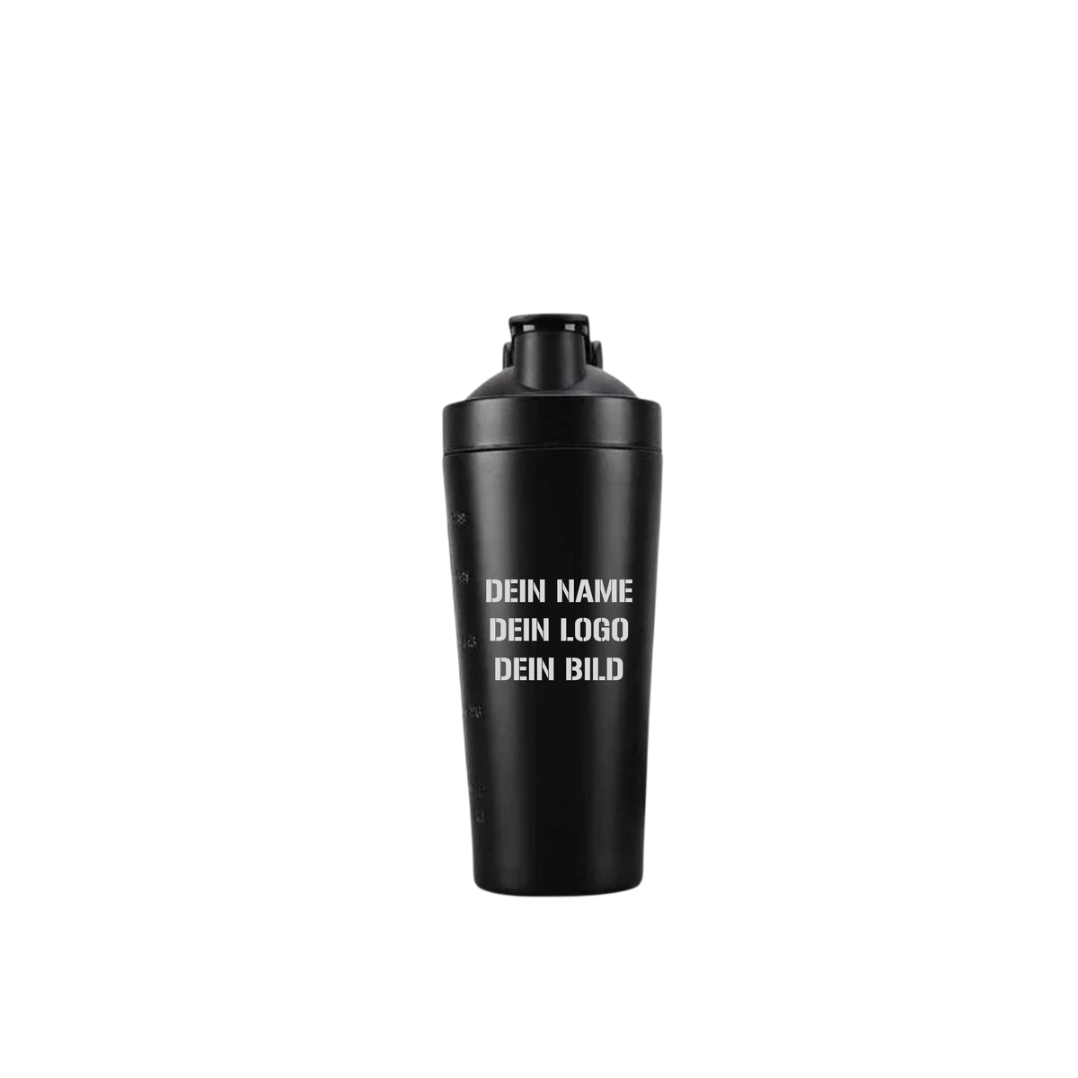 Personalisierter schwarzer Protein Shaker mit Name und eigenem Design