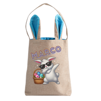 Thumbnail for Personalisierte Jutetasche mit Hasenohren - Dabbing Hase