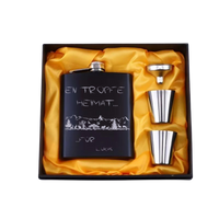 Thumbnail for Personalisierter Alpen-Flachmann aus Edelstahl – Geschenkset mit Gravur & Name