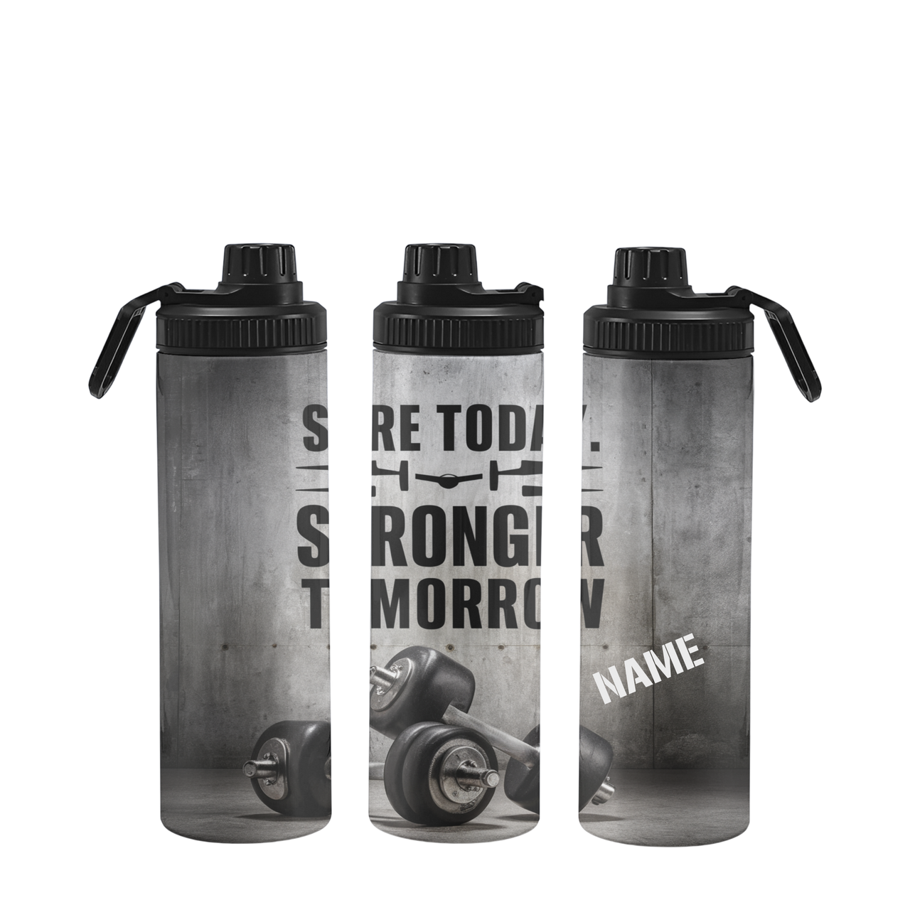 Fitnessflasche personalisiert 750 ml SORE TODAY STRONGER TOMORROW